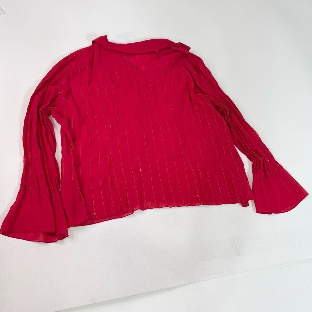 Notations Blouse Womens 2x Red Polyester Long Bel… - image 8